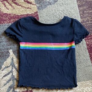 Garage Short Sleeve Tee With Rainbow Stripe
